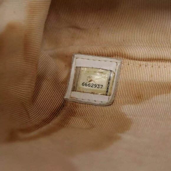 CHANEL Wild Stitch Chain Tote Bag Leather White Gold CC Auth bs17226 - Picture 13 of 16